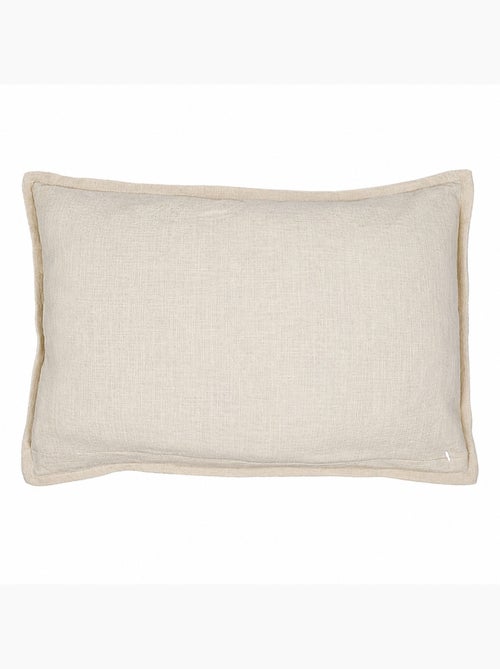 Housse de coussin 100% coton rayures rustiques LOURMARIN - Kiabi