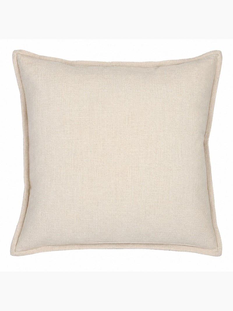 Housse de coussin 100% coton rayures rustiques LOURMARIN Beige - Kiabi