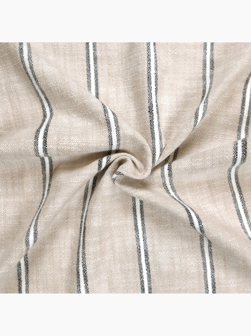 Housse de coussin 100% coton rayures rustiques LOURMARIN Beige - Kiabi
