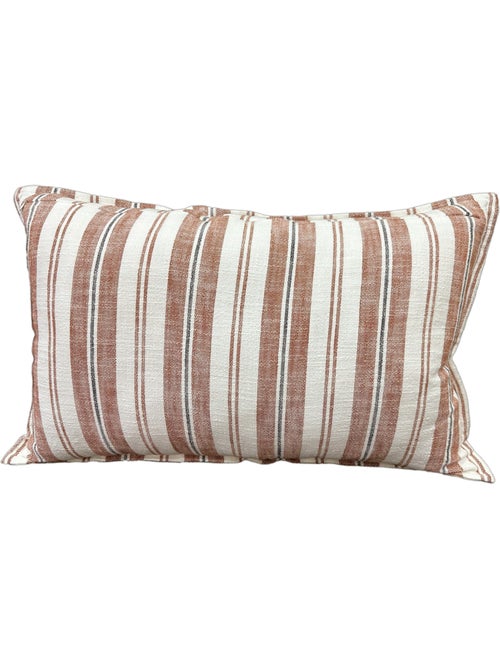 Housse de coussin 100% coton rayures tapissier deux faces LOURMARIN - Kiabi