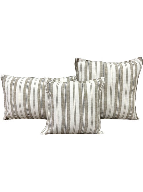 Housse de coussin 100% coton rayures tapissier deux faces LOURMARIN - Kiabi