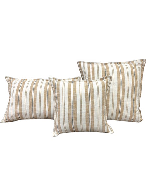 Housse de coussin 100% coton rayures tapissier deux faces LOURMARIN - Kiabi