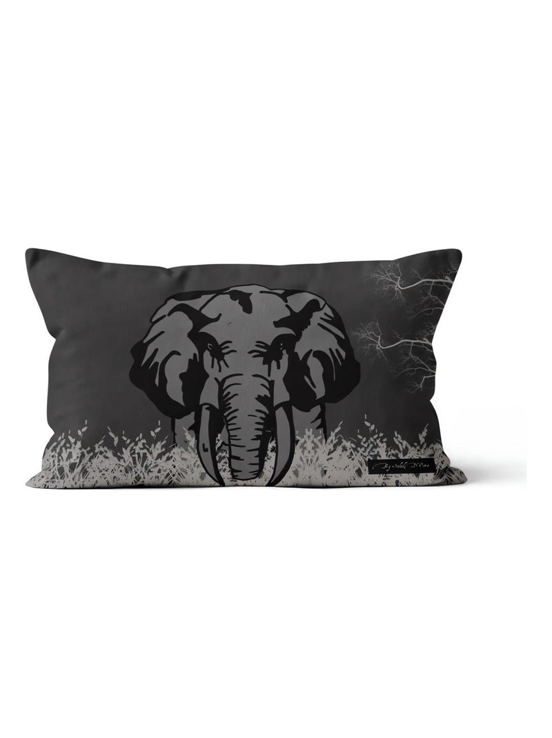 Housse de coussin 32x50 cm ELEPHANT, par Soleil d'Ocre Gris - Kiabi