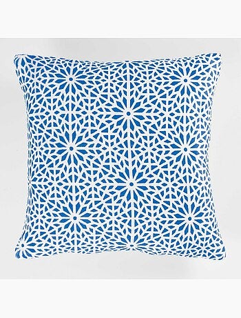 Housse de coussin 40 x 40 cm Flanelle Tunis Indigo
