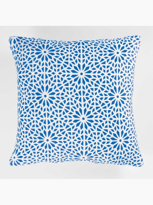 Housse de coussin 40 x 40 cm Flanelle Tunis Indigo - Kiabi