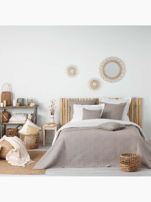 Housse de Coussin 40 x 40 cm Florette taupe - Kiabi