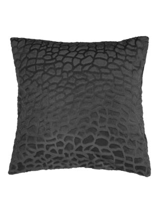 Housse de coussin 40 x 40 cm imitation poil tanzania anthracite
