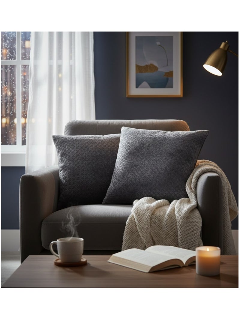 Housse de Coussin 40 x 40 cm Nighty Noir Noir - Kiabi