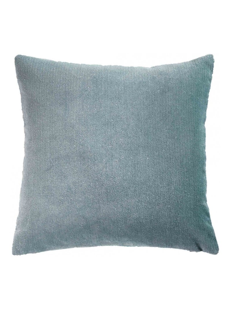 Housse de coussin 40 x 40 cm velours argent bleu glacier c1061 Bleu - Kiabi