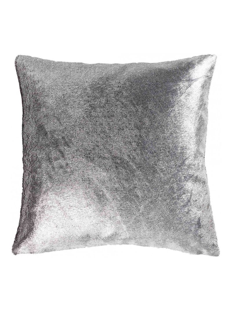 Housse de coussin 40 x 40 cm velours argent gris c1062 Argent - Kiabi