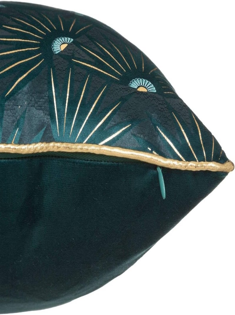 Housse de Coussin 40 x 40 cm velours orage Bleu - Kiabi