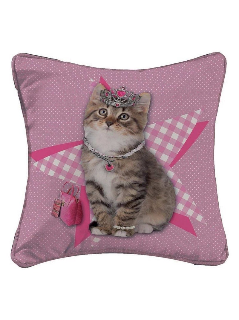 Housse de coussin 40x40 Cat Star Rose - Kiabi