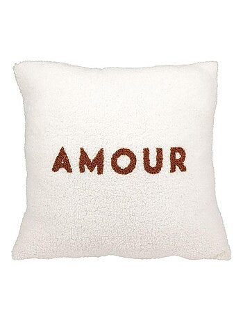 Housse de coussin 40x40 cm bouclette Amour