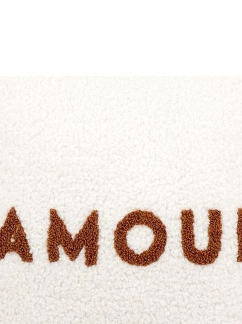 Housse de coussin 40x40 cm bouclette Amour - Kiabi