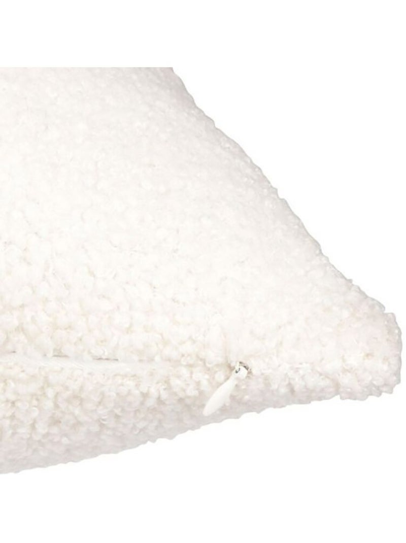 Housse de coussin 40x40 cm bouclette Amour Blanc - Kiabi