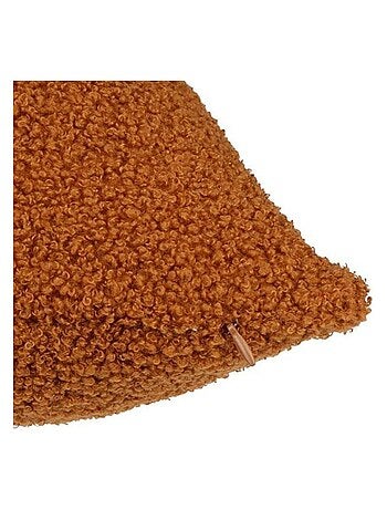 Housse de coussin 40x40 cm bouclette Bonheur