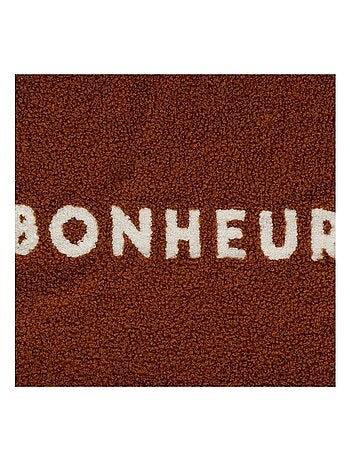 Housse de coussin 40x40 cm bouclette Bonheur