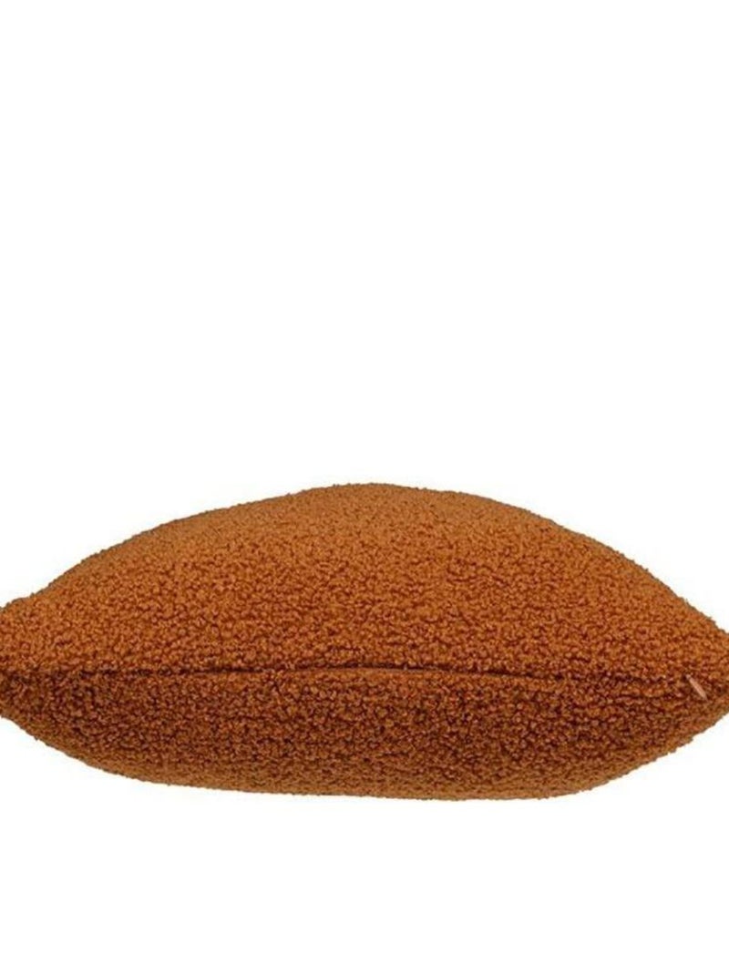 Housse de coussin 40x40 cm bouclette Bonheur Marron - Kiabi