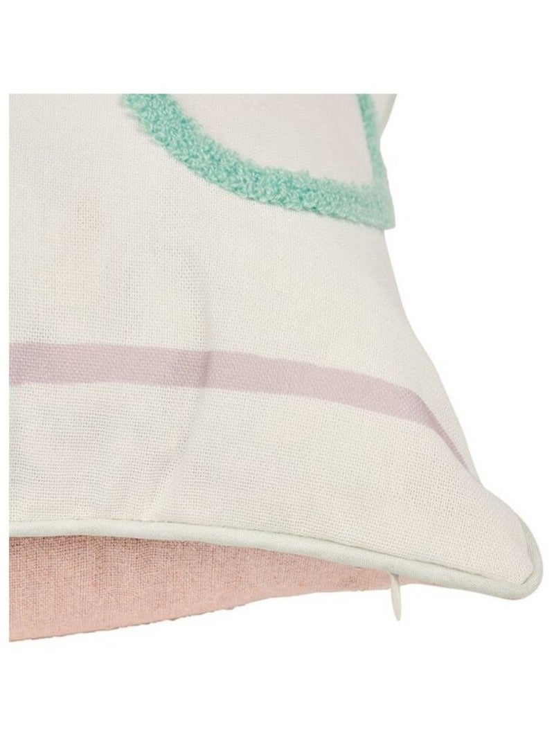 Housse de coussin 40x40 cm brodé Zig zag Rose - Kiabi