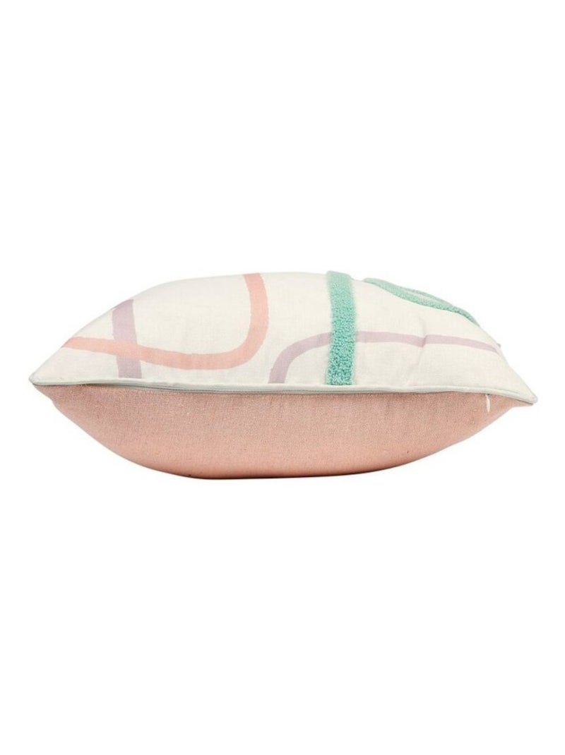 Housse de coussin 40x40 cm brodé Zig zag Rose - Kiabi