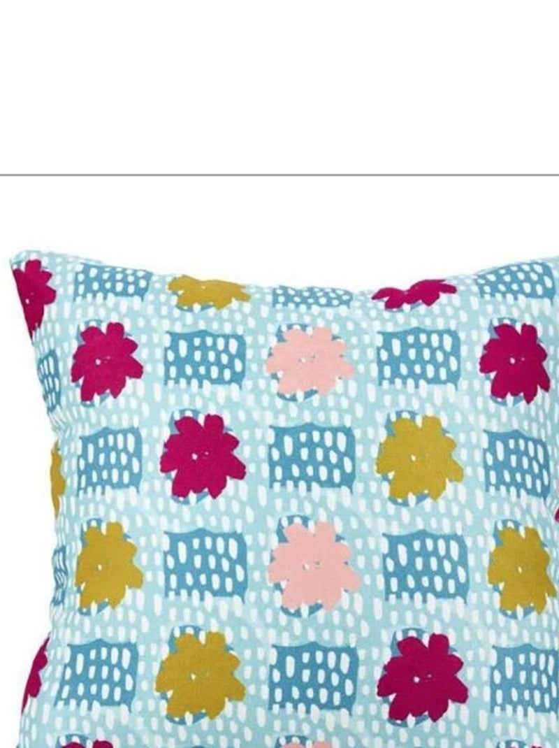 Housse de coussin 40x40 cm Fleurie Bleu - Kiabi
