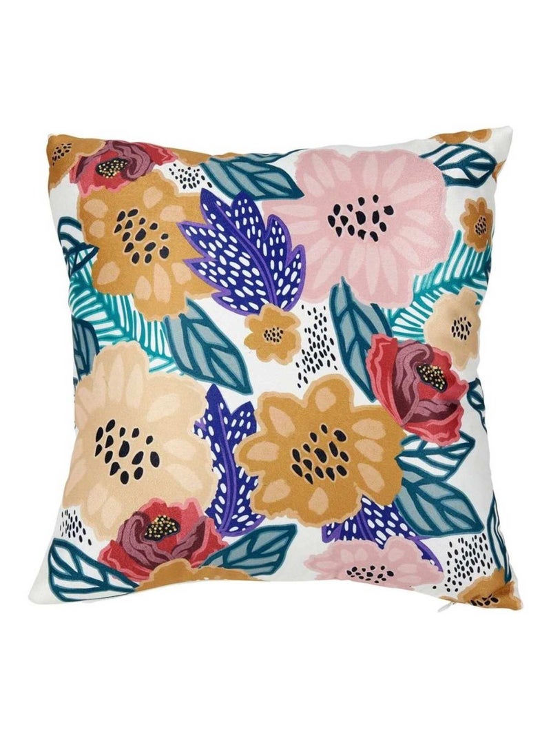 Housse de coussin 40x40 cm Flowers Blanc - Kiabi