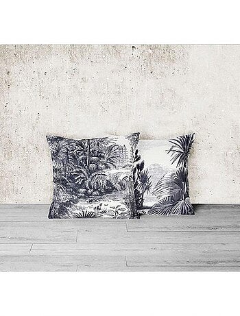 Housse de coussin 40x40 cm Hidalgos blanc noir