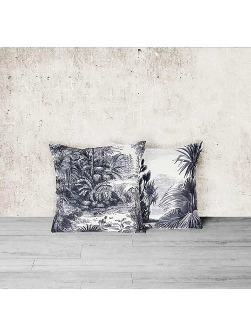 Housse de coussin 40x40 cm Hidalgos blanc noir Blanc - Kiabi