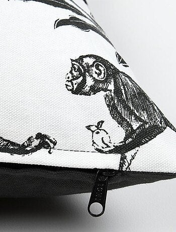 Housse de coussin 40x40 cm Macaco ardoise coton
