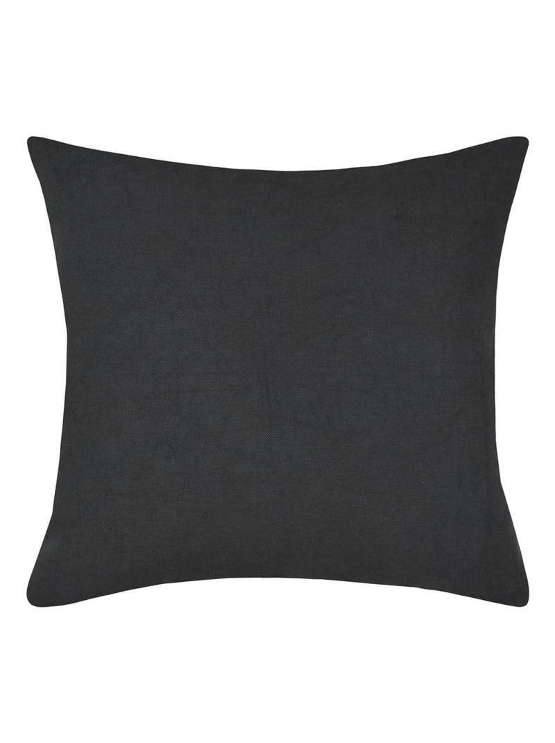 Housse de coussin 40x40 cm Macaco ardoise coton Noir - Kiabi
