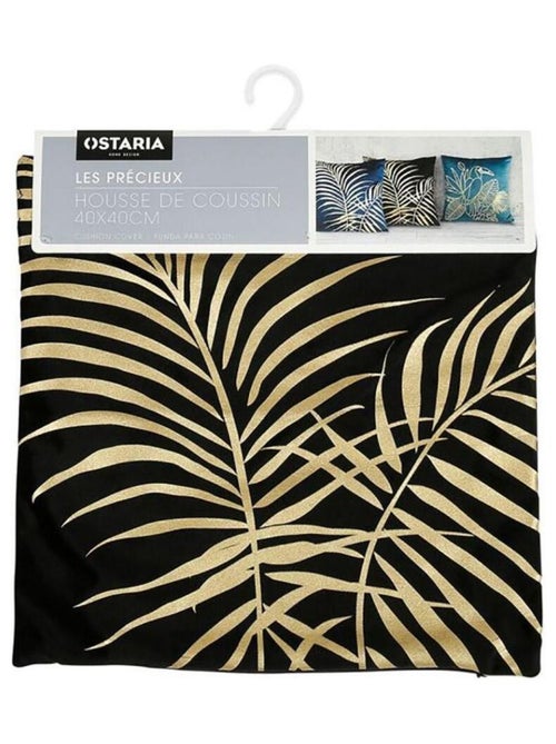 Housse de coussin 40x40 cm Palm black - Kiabi