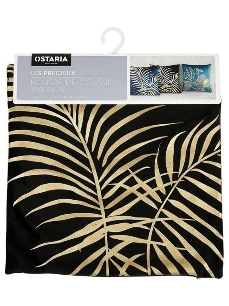 Housse de coussin 40x40 cm Palm black Noir - Kiabi