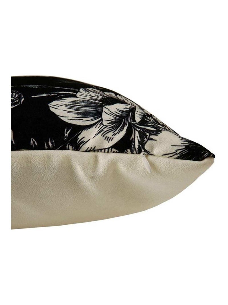 Housse de coussin 40x40 cm Roses blanc noir Blanc - Kiabi