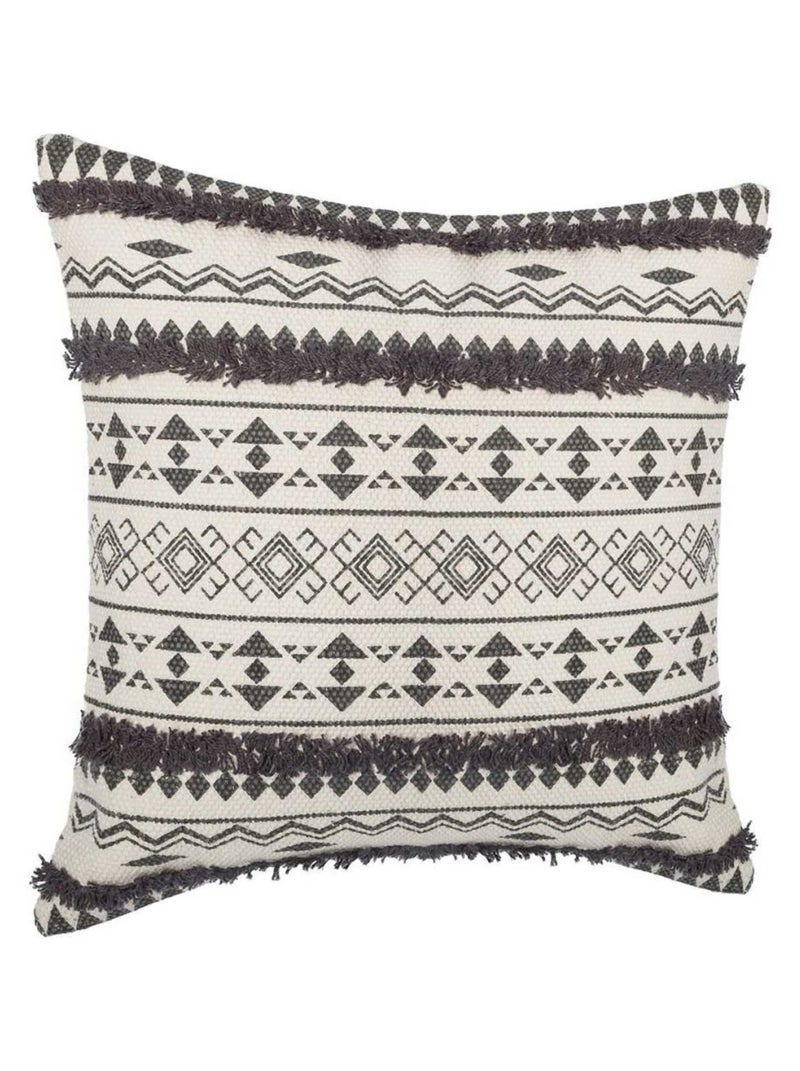 Housse de coussin 40x40 Etnik gris tufté Multicolore - Kiabi