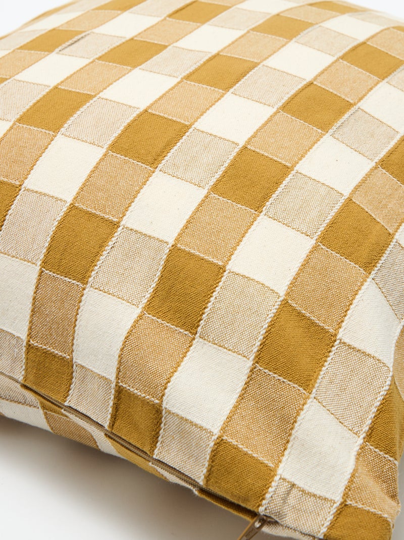 Housse de coussin à carreaux (45x45 cm) - Kiabi Home Jaune - Kiabi