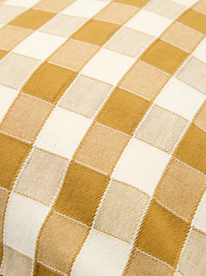 Housse de coussin à carreaux (45x45 cm) - Kiabi Home Jaune - Kiabi