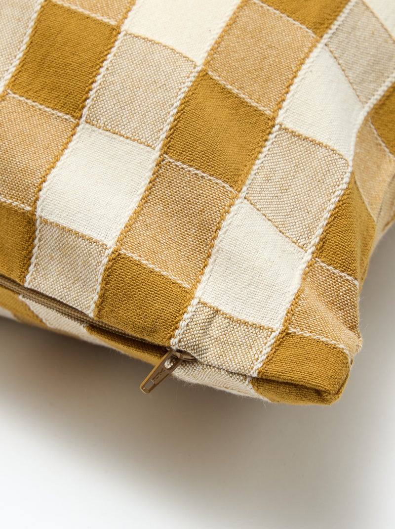 Housse de coussin à carreaux (45x45 cm) - Kiabi Home Jaune - Kiabi