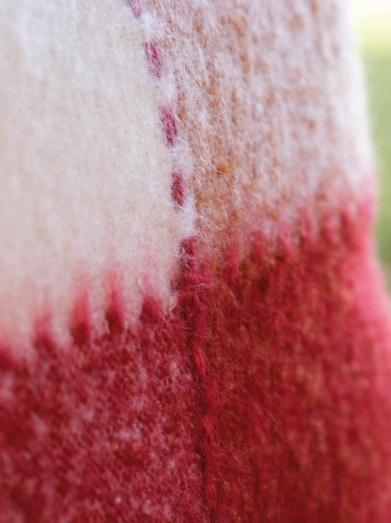 Housse de coussin à carreaux aspect mohair Bordeaux - Kiabi