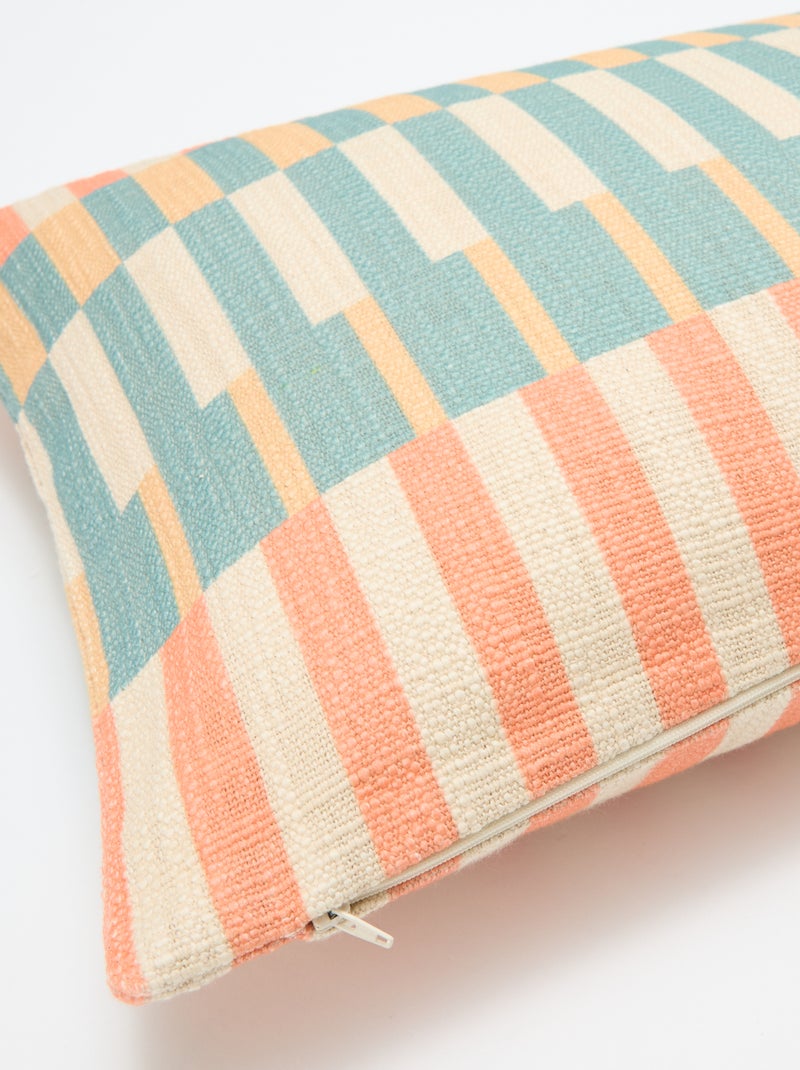 Housse de coussin à motifs géométriques Orange - Kiabi