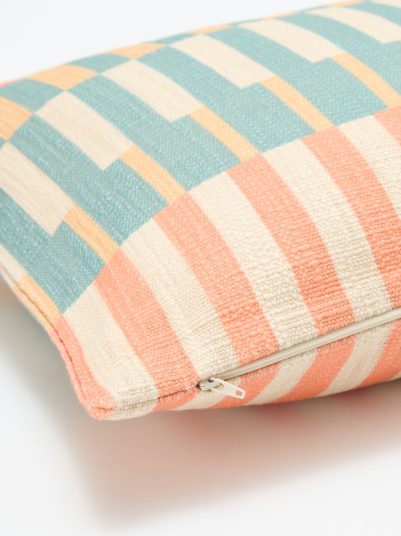 Housse de coussin à motifs géométriques Orange - Kiabi