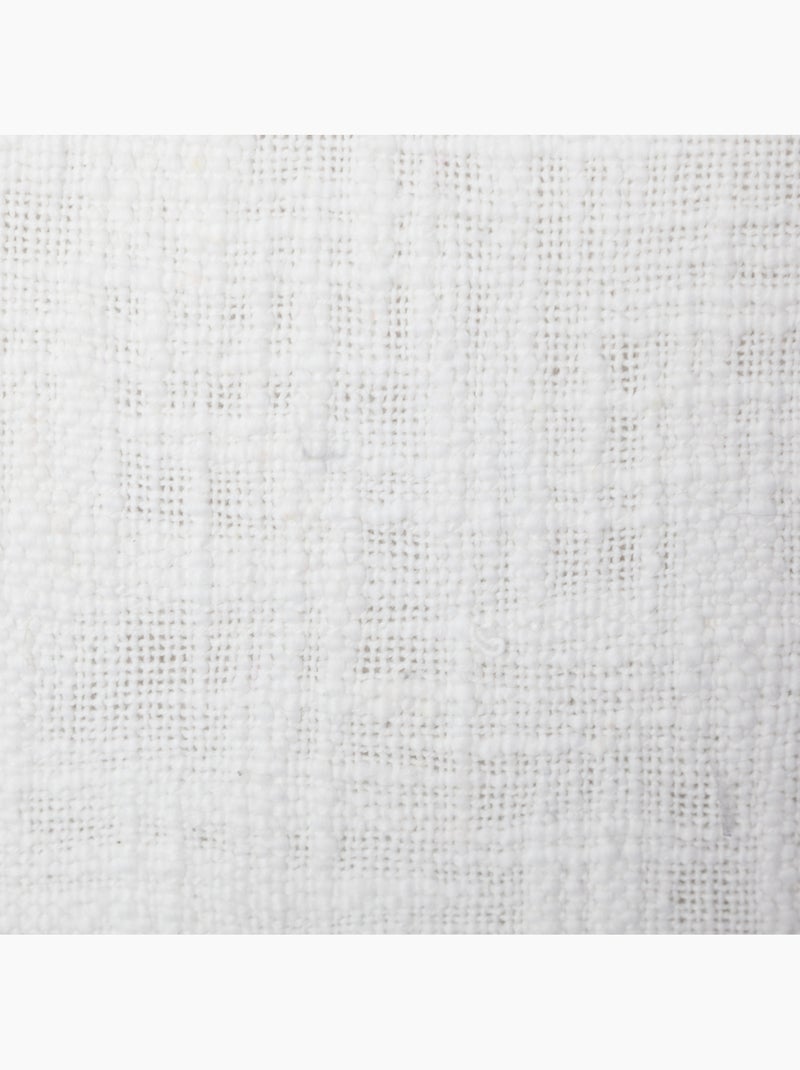 Housse de coussin à pompons SLUB Blanc - Kiabi