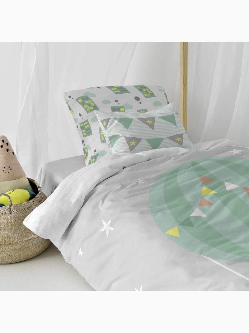 Housse de coussin Air balloon "Happyfriday" Multicolore - Kiabi