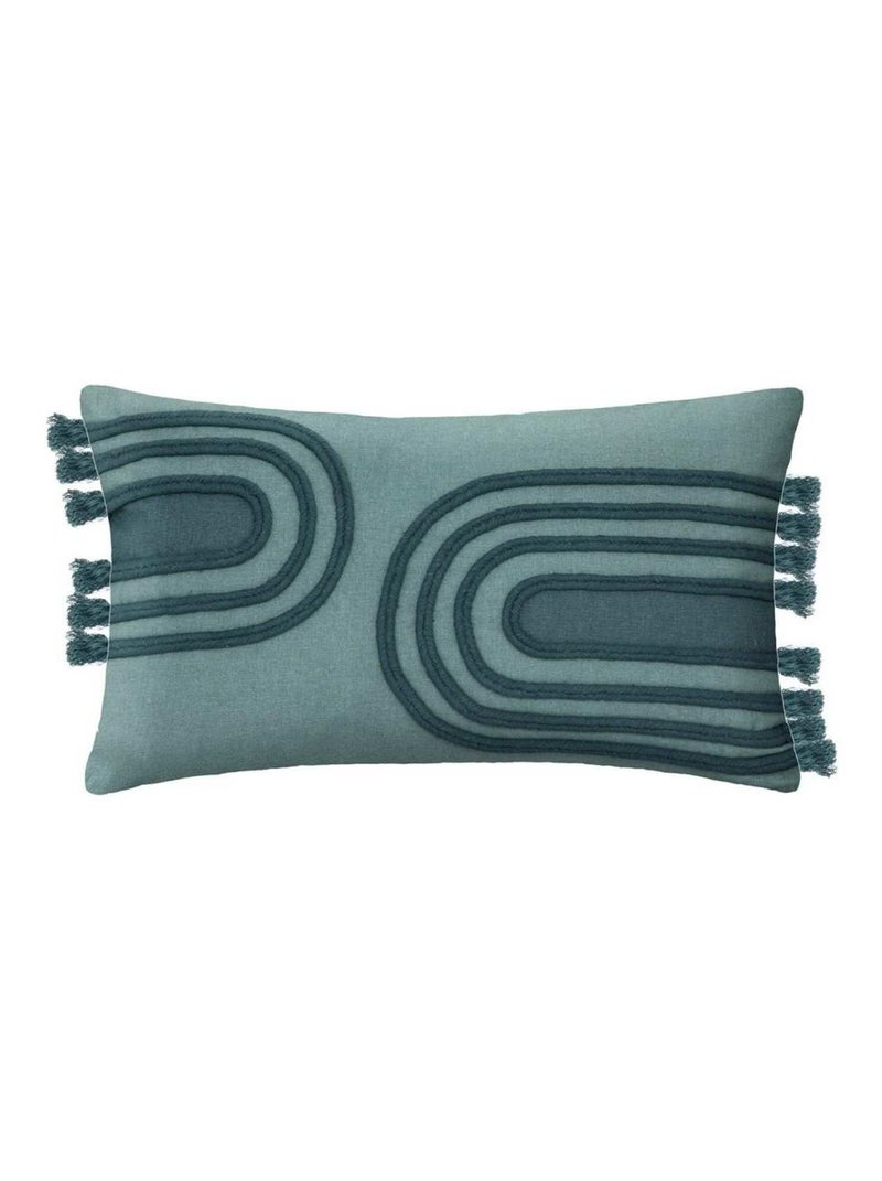 Housse de coussin Arc corde canard 30x50 cm Bleu - Kiabi