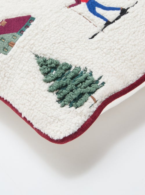 Housse de coussin avec broderies 'Noël' - Kiabi