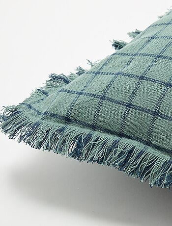 Housse de coussin avec franges