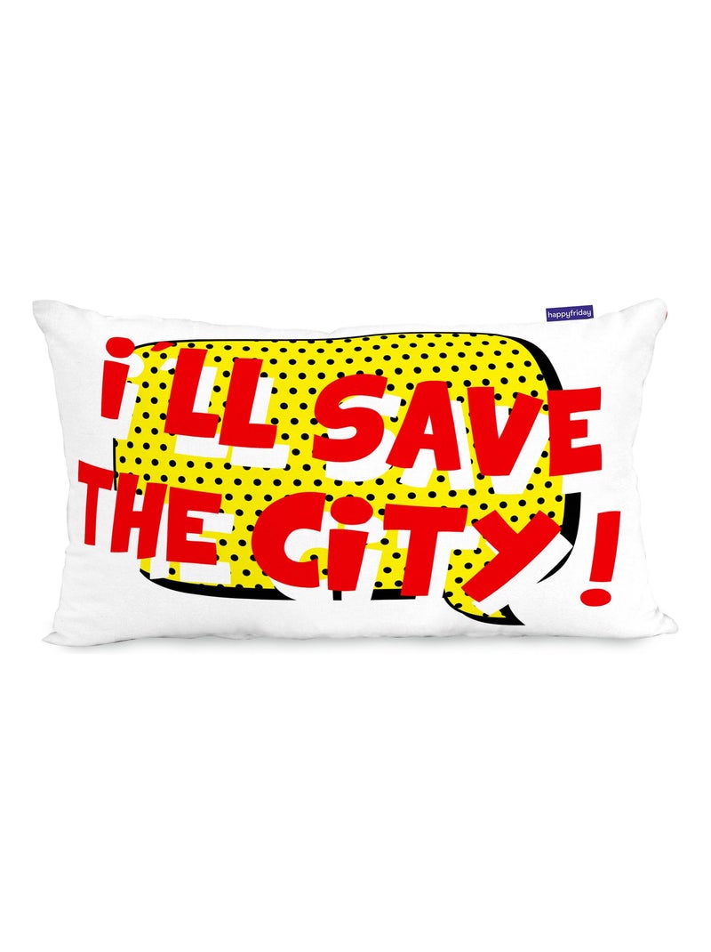 Housse de coussin Bat "Happyfriday" Blanc - Kiabi