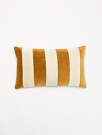 Housse de coussin bi-matière