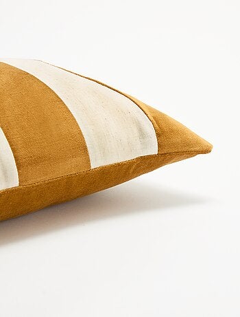 Housse de coussin bi-matière