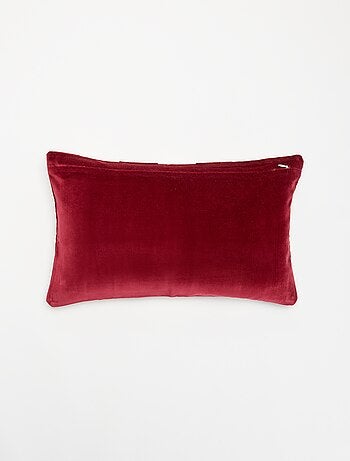 Housse de coussin bi-matière