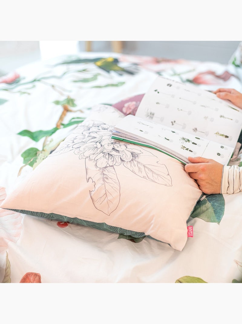Housse de coussin Blooming "Happyfriday" Blanc - Kiabi